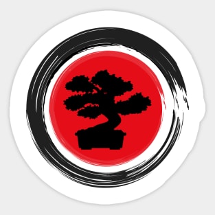 Japanese Bonsai Zen Enso Circle Tshirt Sticker